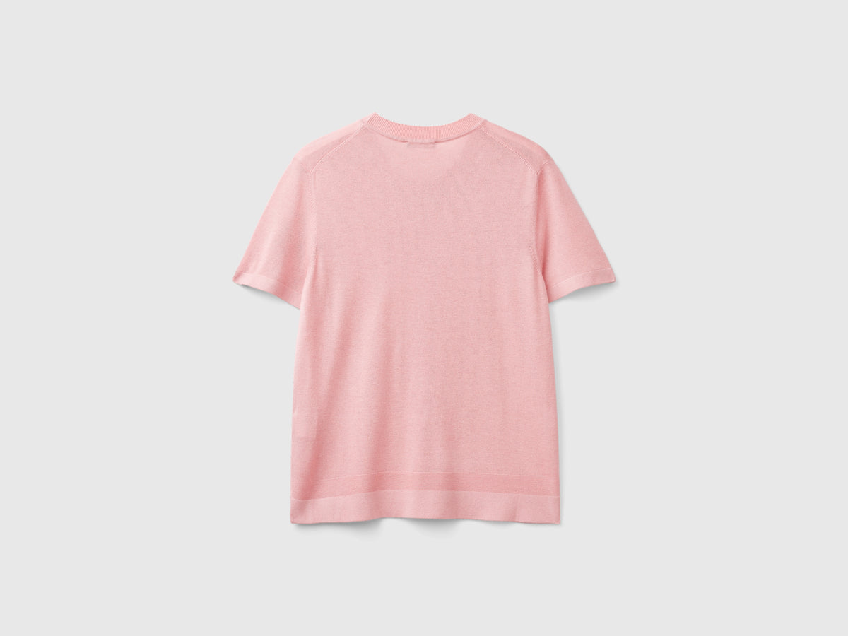 Maglia manica corta in misto seta
