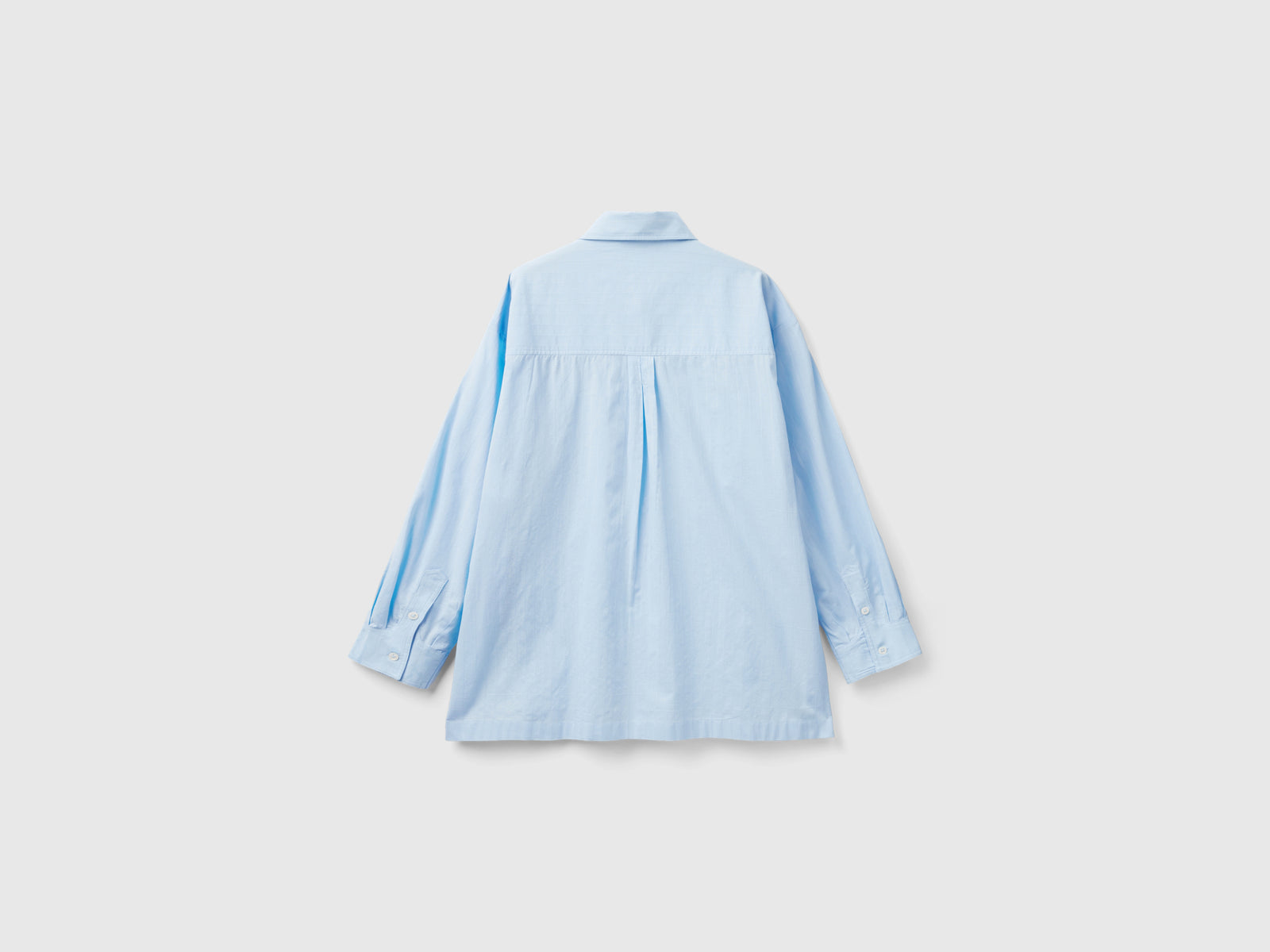 Camicia leggera over fit con spacchi da donna celeste 2 | Benetton Outlet