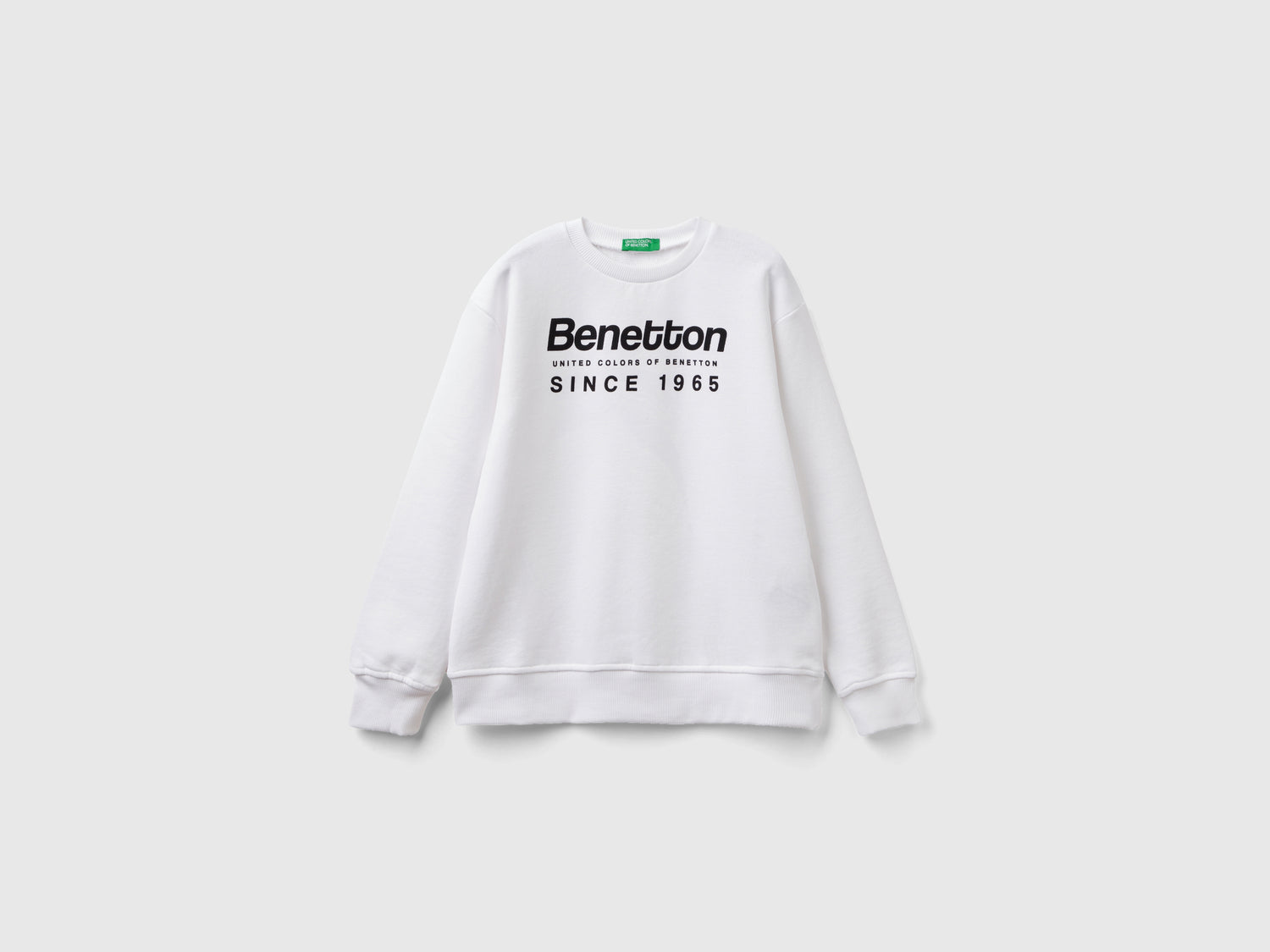 Felpa con stampa logo da bambino bianco | Benetton Outlet