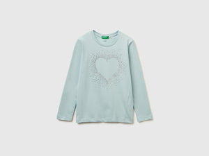 T-shirt con applicazione strass