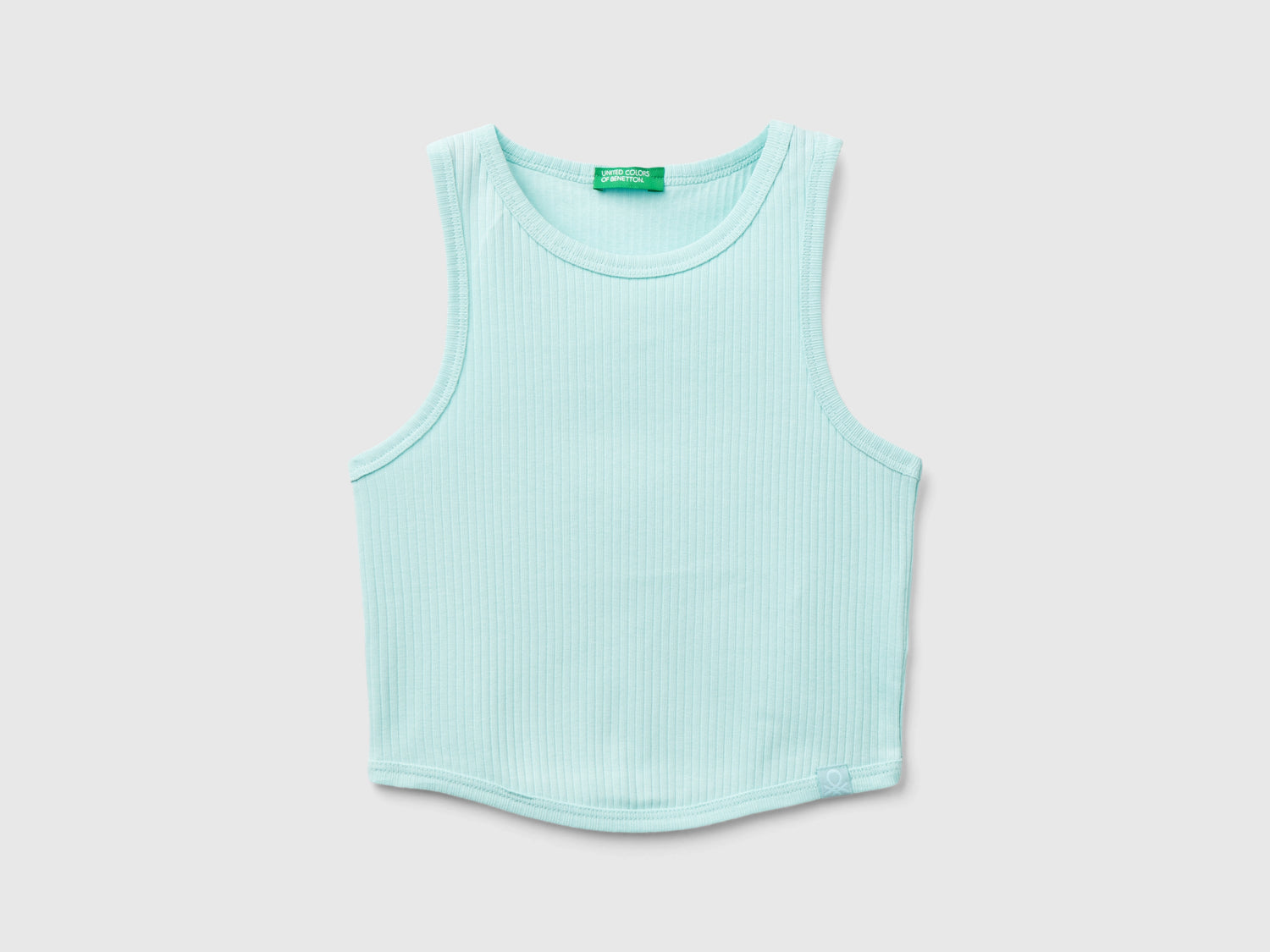 Canotta a costine da bambina verde acqua | Benetton Outlet