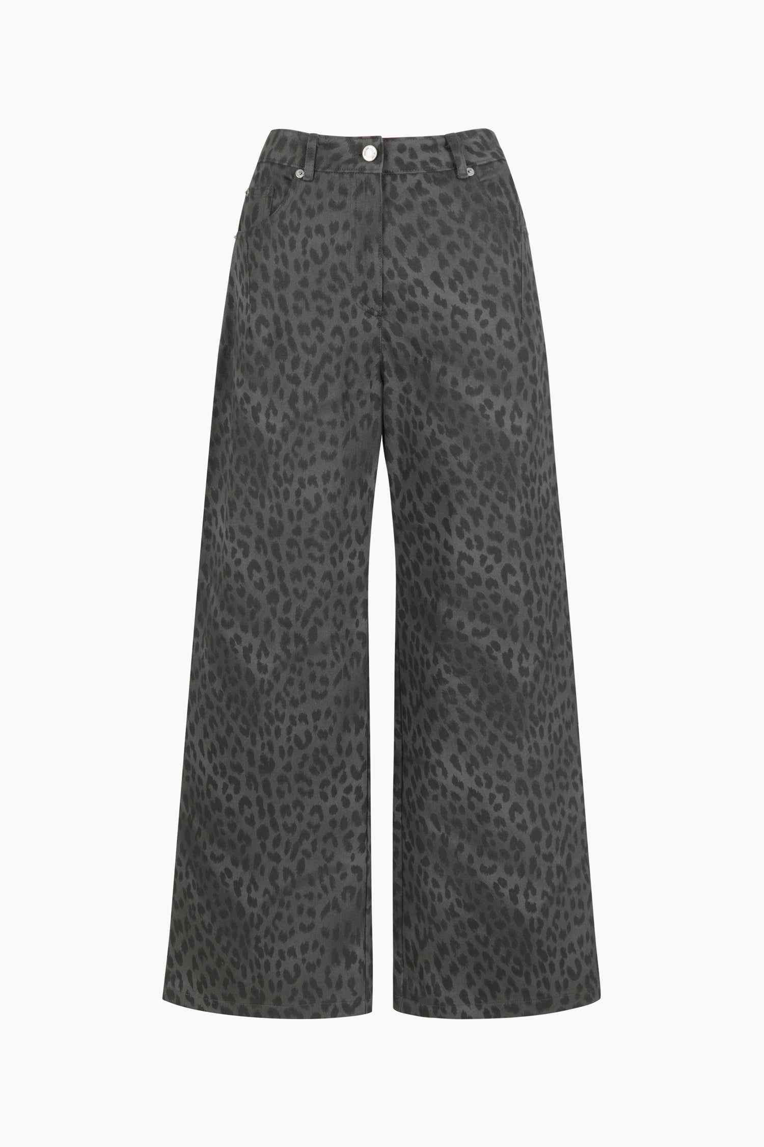 Pantaloni animalier da donna grigio chiaro | Sisley Outlet