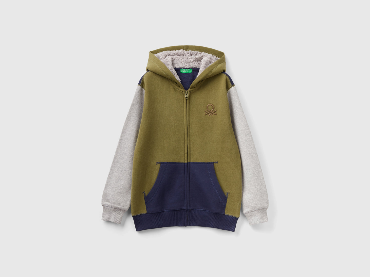 Felpa con cappuccio foderato da bambino multi-color | Benetton Outlet