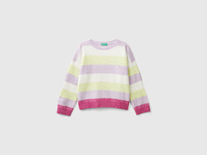 Sweater with recycled fabric and sequins