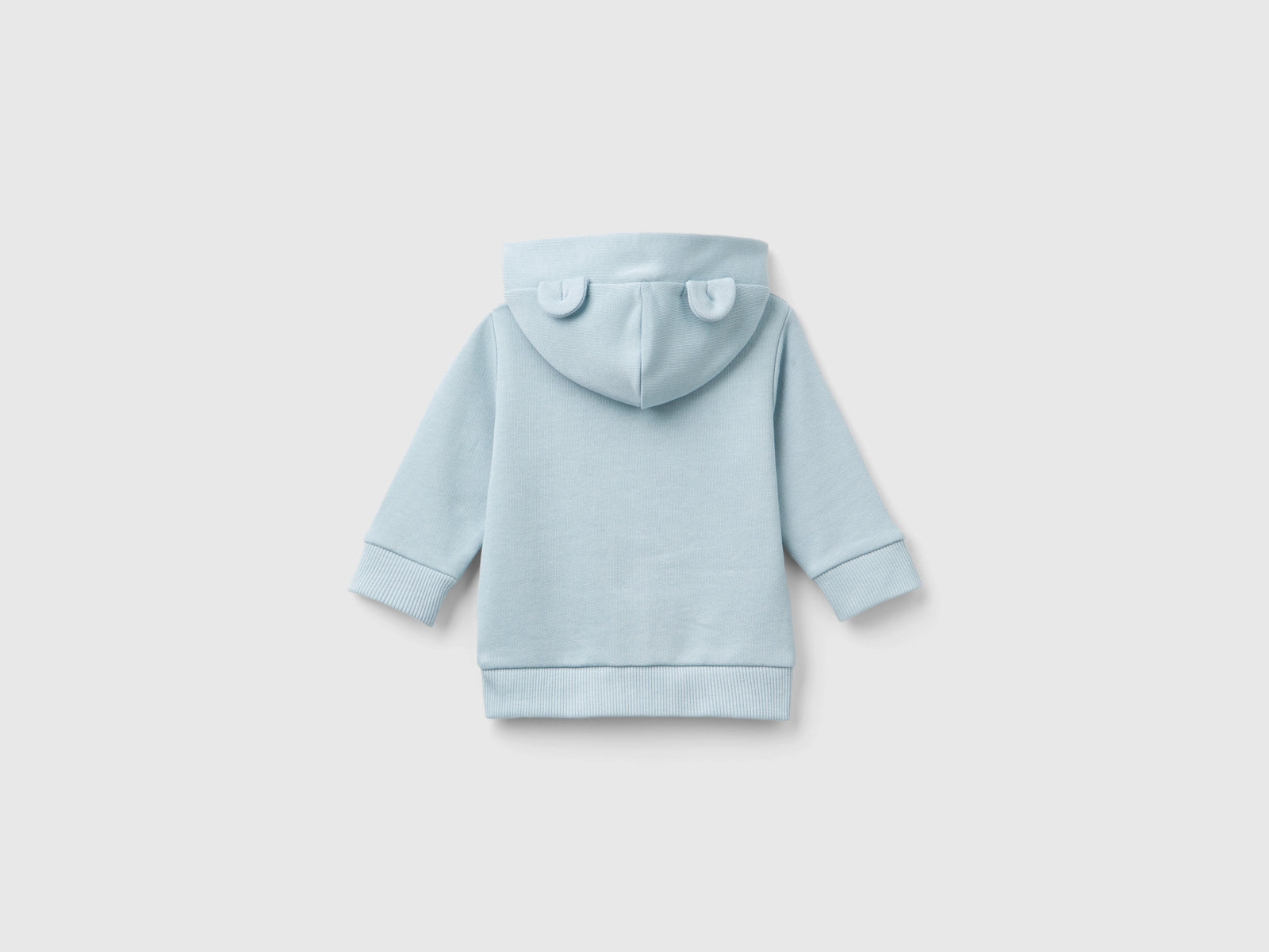 Felpa con cappuccio in cotone bio da neonato verde acqua 2 | Benetton Outlet