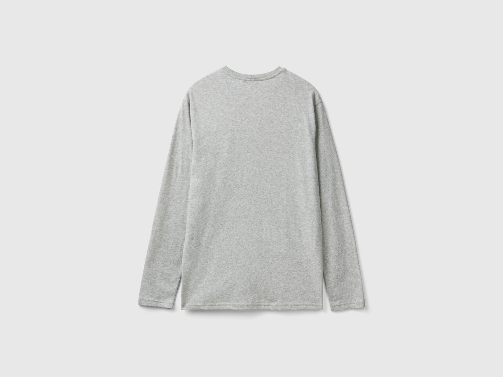 Maglietta manica lunga con stampa logo da uomo grigio chiaro 2 | Benetton Outlet
