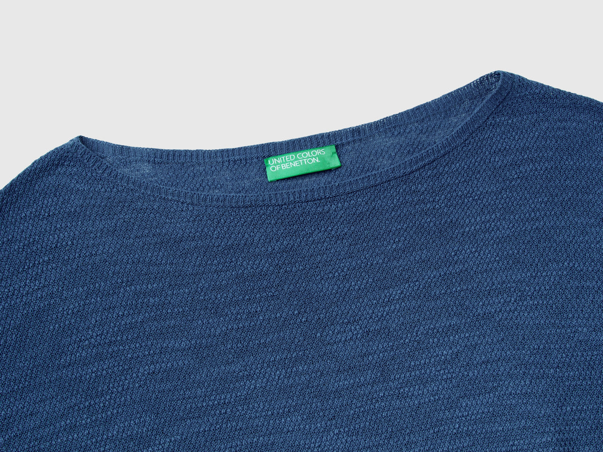 Maglia in misto lino con manica a 3/4