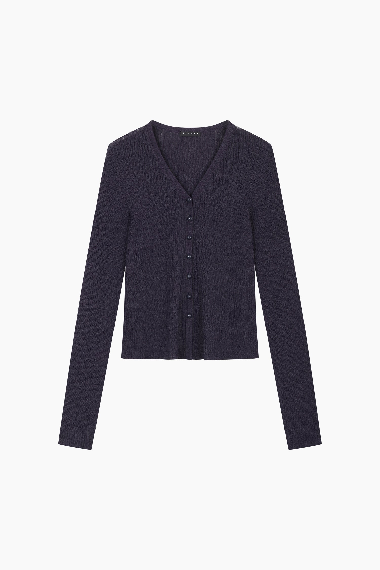 Cardigan blu con bottoni a perla da donna blu scuro | Sisley Outlet