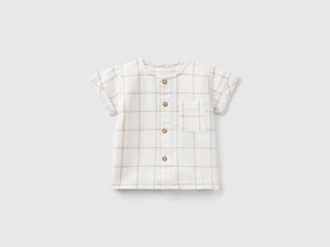 Camicia a quadri in misto lino