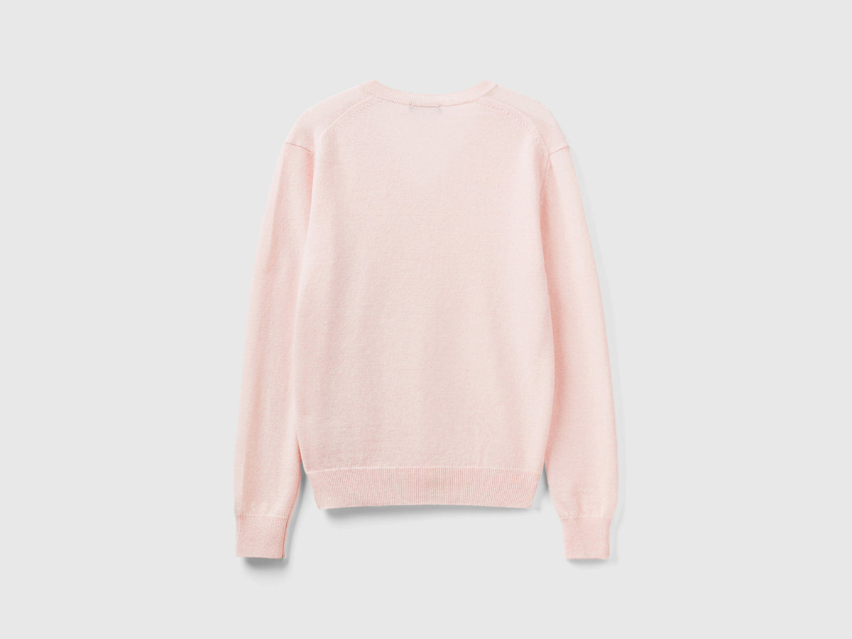 Maglia con scollo a V in pura lana Merino