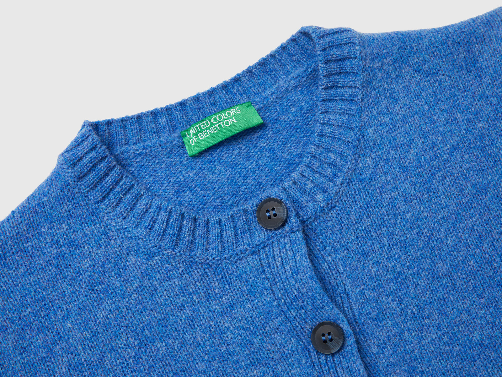 Cardigan in pura lana Shetland da donna azzurro 3 | Benetton Outlet