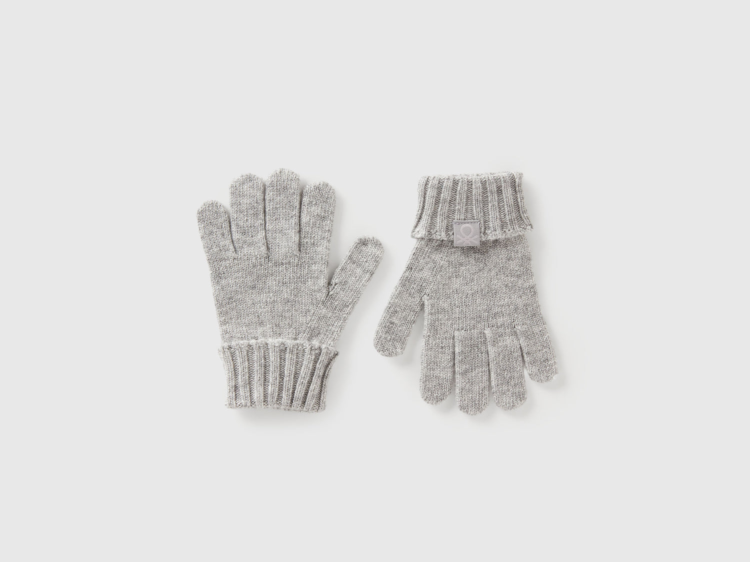 Guanti in misto lana e viscosa da bimbo grigio chiaro | Benetton Outlet