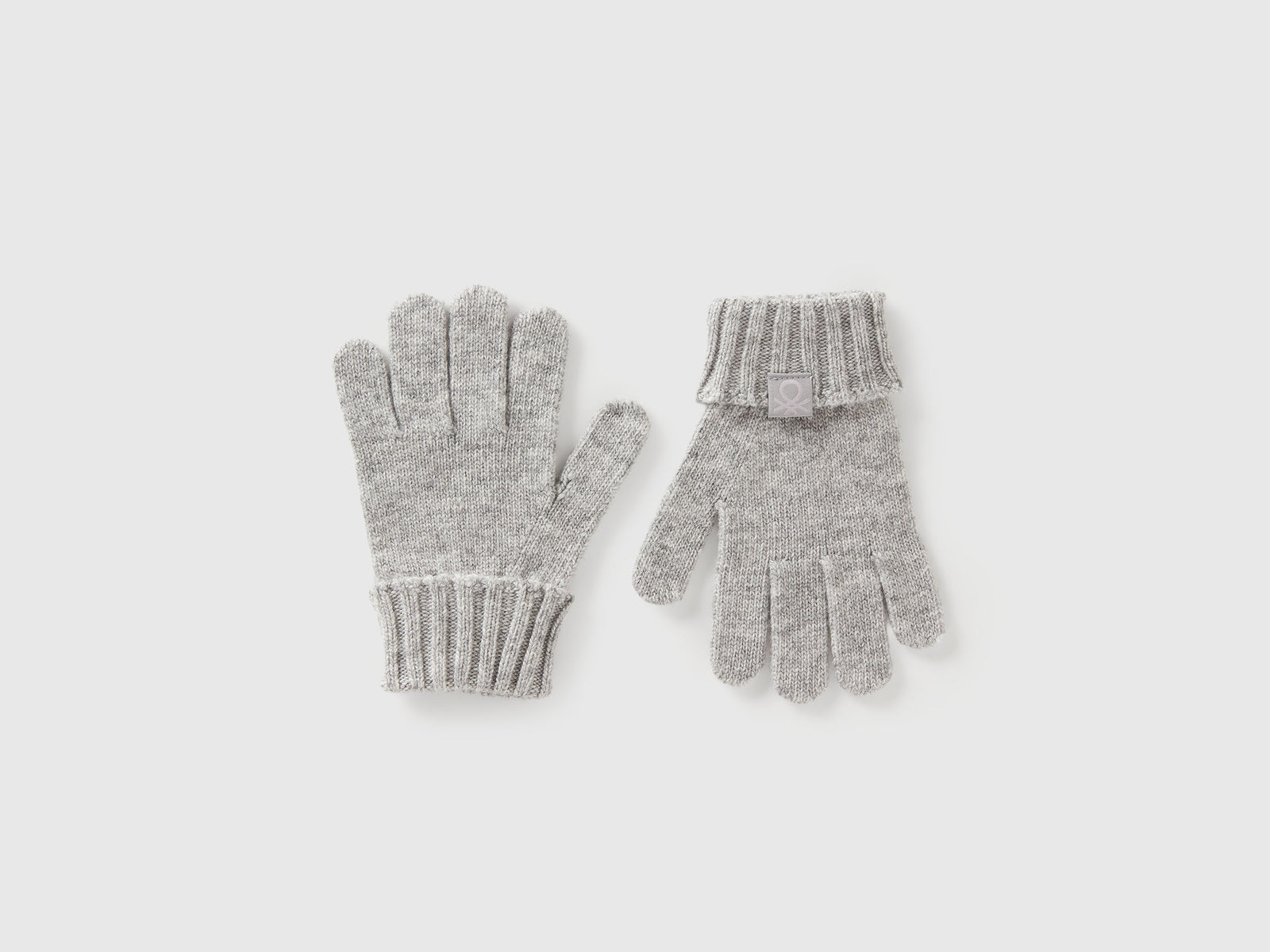 Guanti in misto lana e viscosa da bimbo grigio chiaro | Benetton Outlet