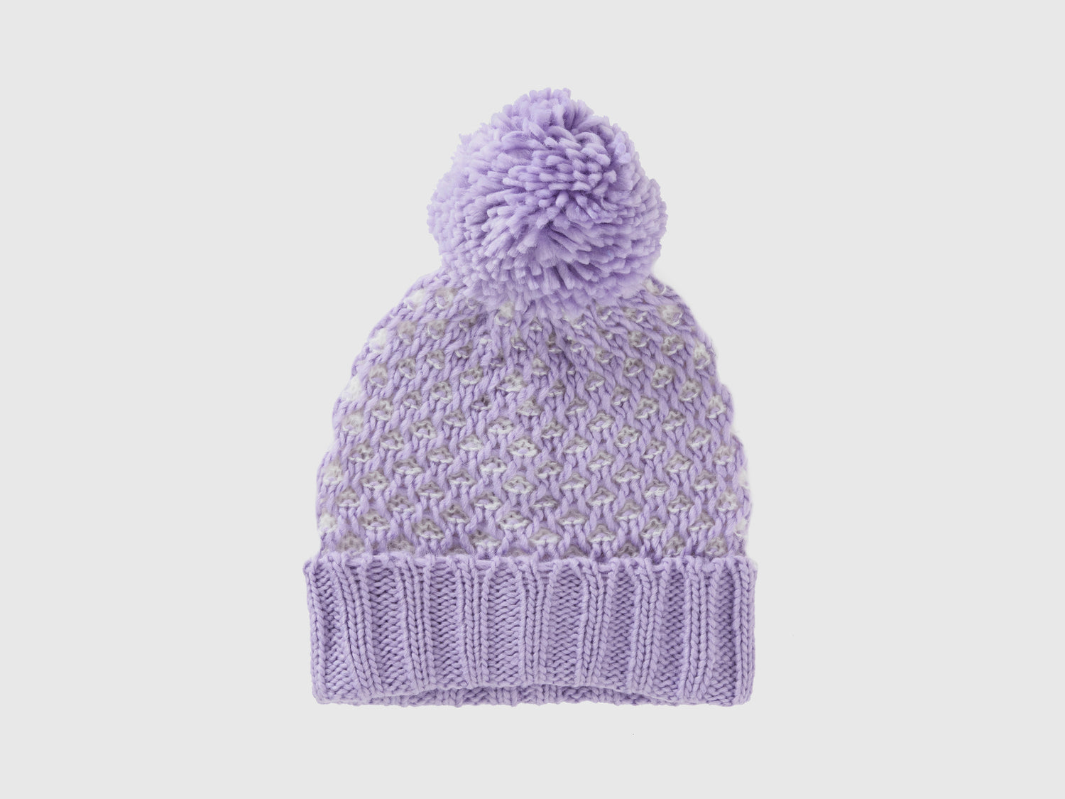 Cappello con pom pom da bambina lilla | Benetton Outlet
