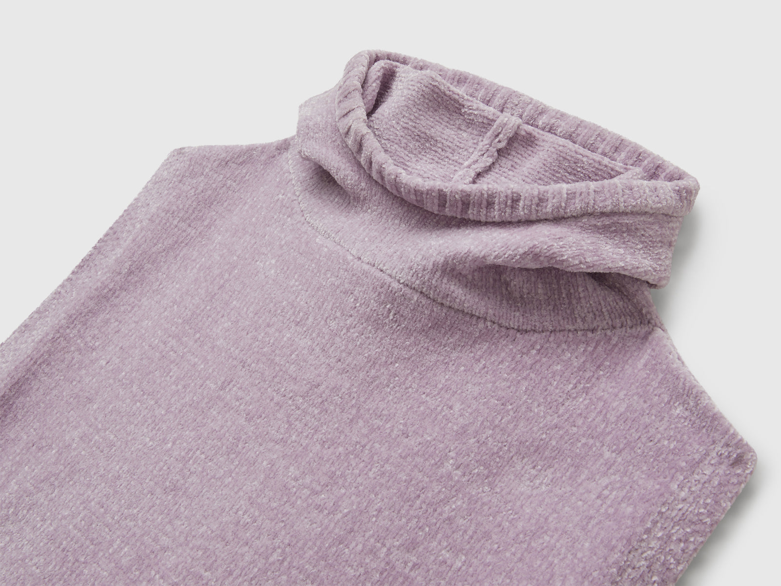 Poncho in ciniglia da bambina lavanda 3 | Benetton Outlet