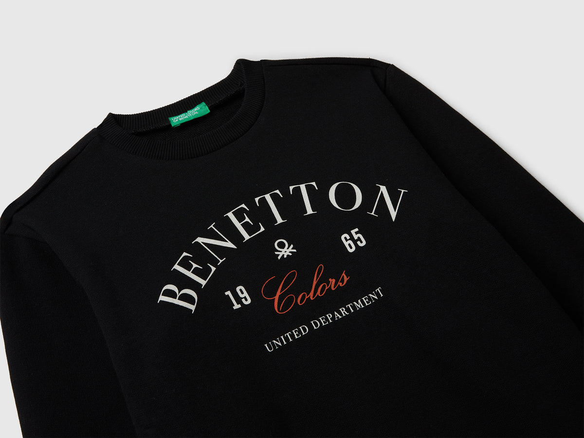 Felpa con logo in cotone
