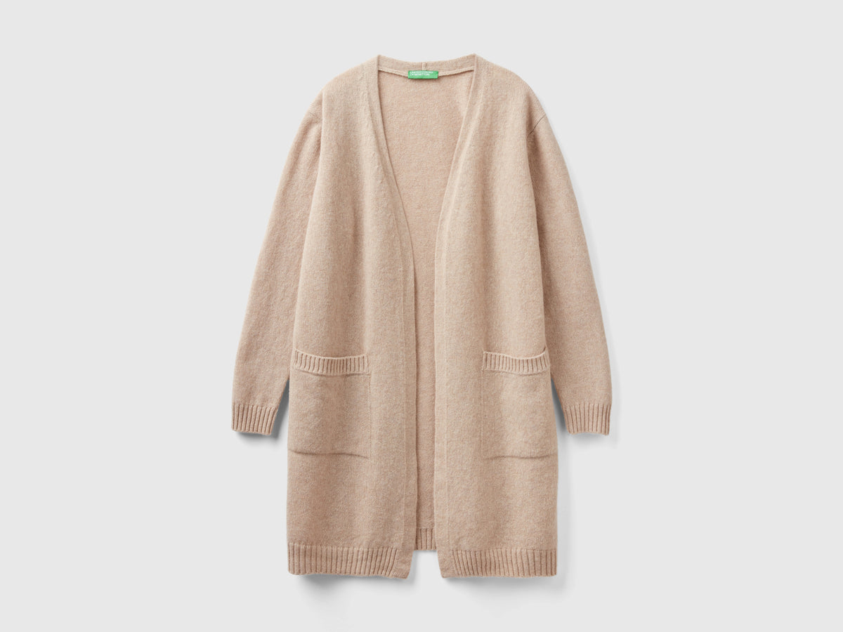 Cardigan lungo in pura lana Shetland