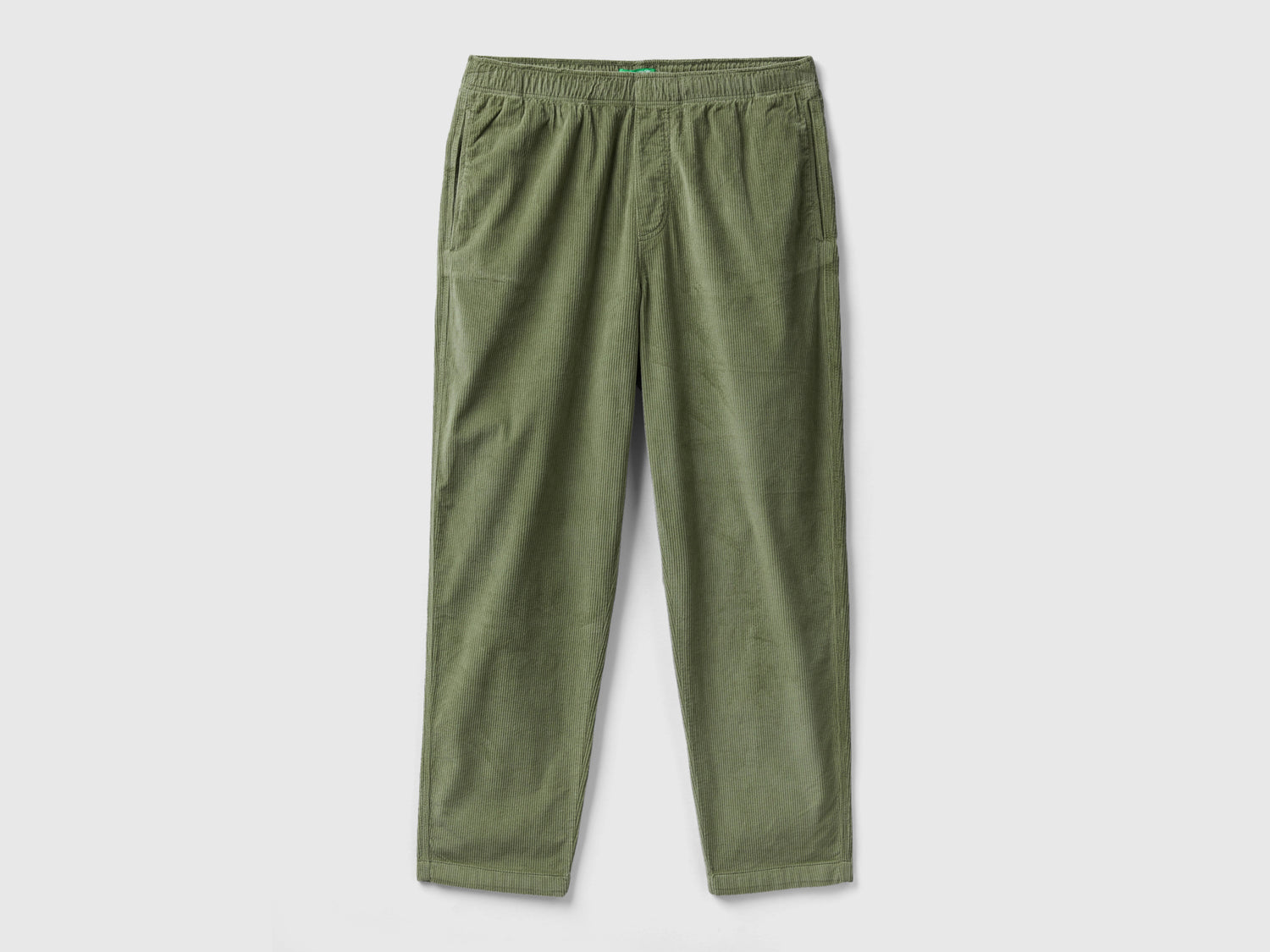 Joggers in velluto con coulisse da uomo verde militare | Benetton Outlet