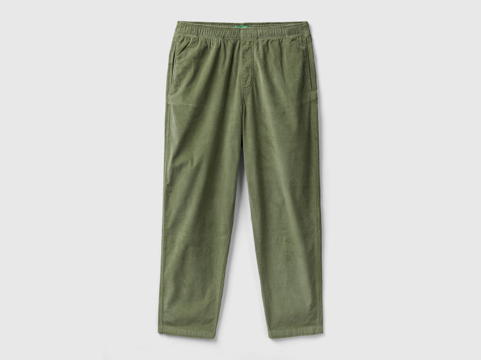 Joggers in velluto con coulisse da uomo verde militare | Benetton Outlet