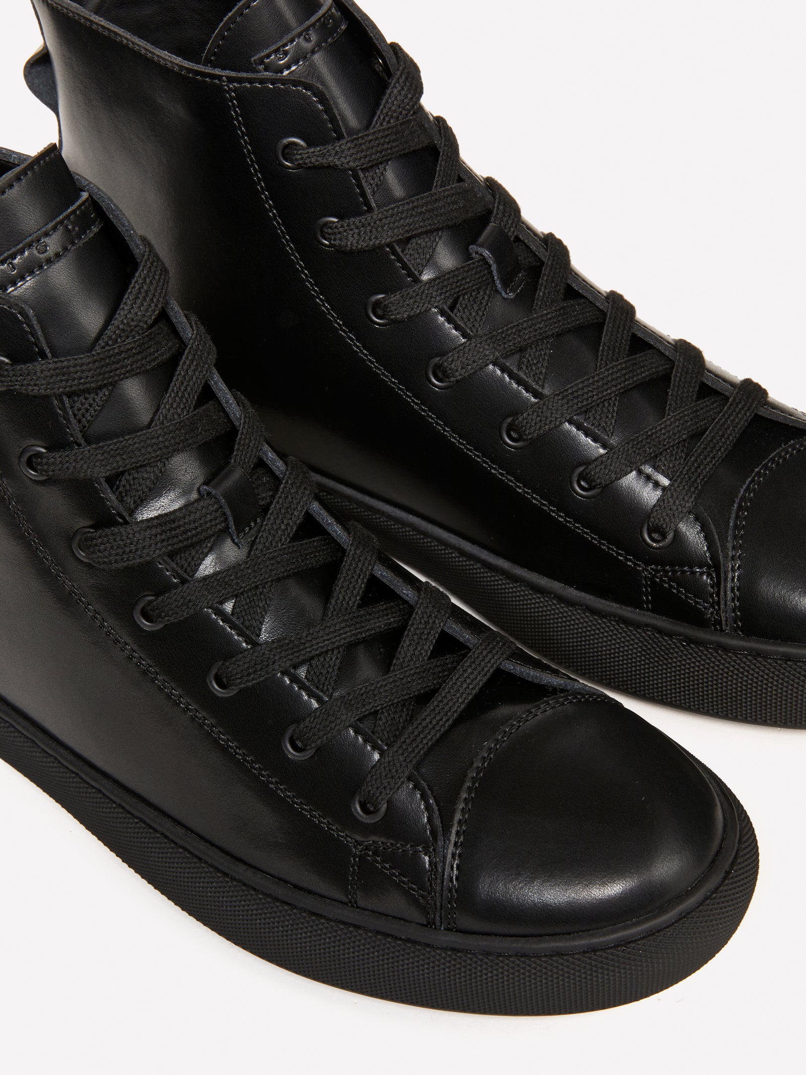 Sneakers alte in pelle da uomo nero 3 | Sisley Outlet