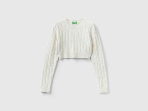 Maglia cropped con trecce