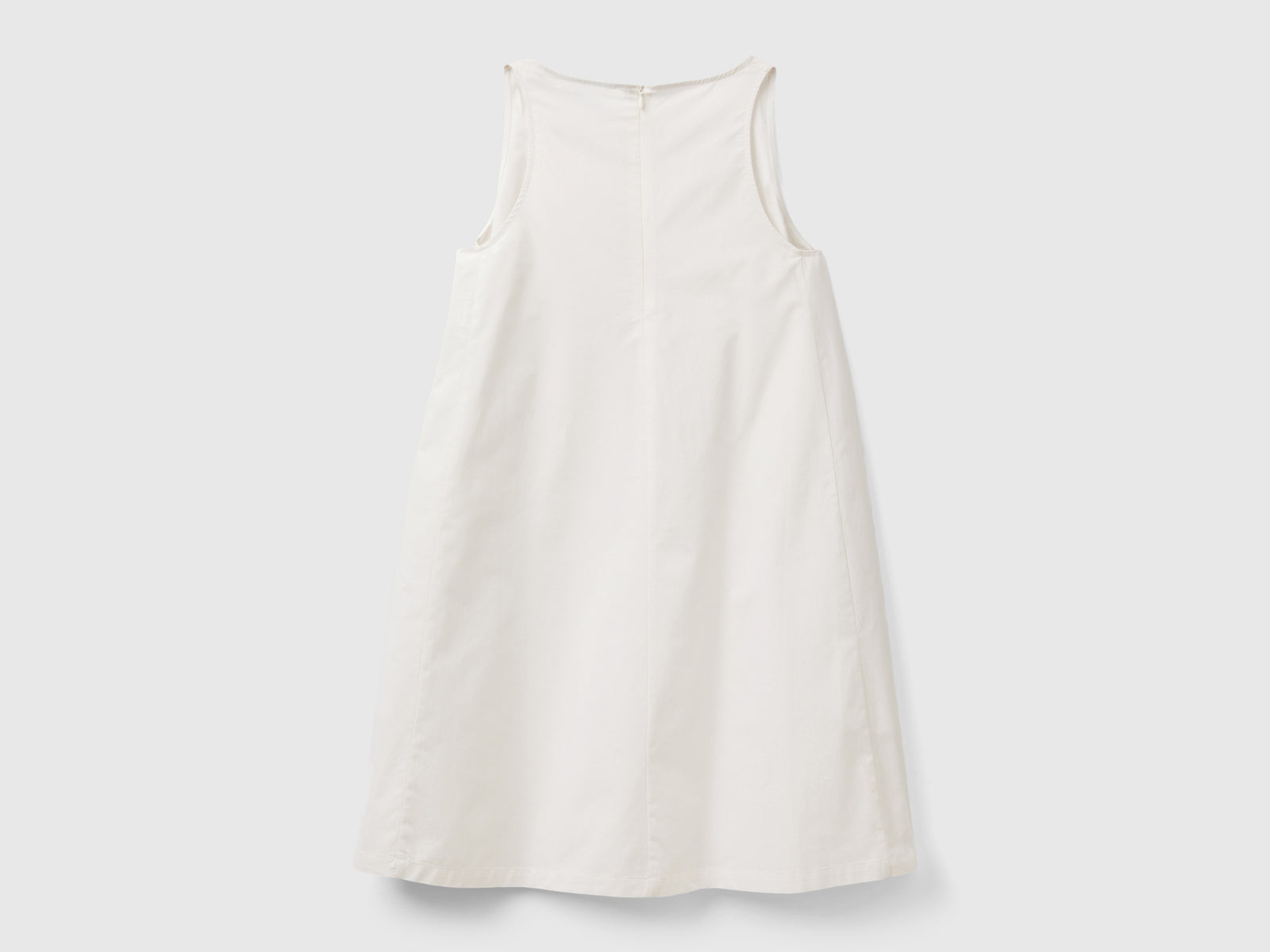 Abito smanicato a trapezio da donna bianco panna 2 | Benetton Outlet