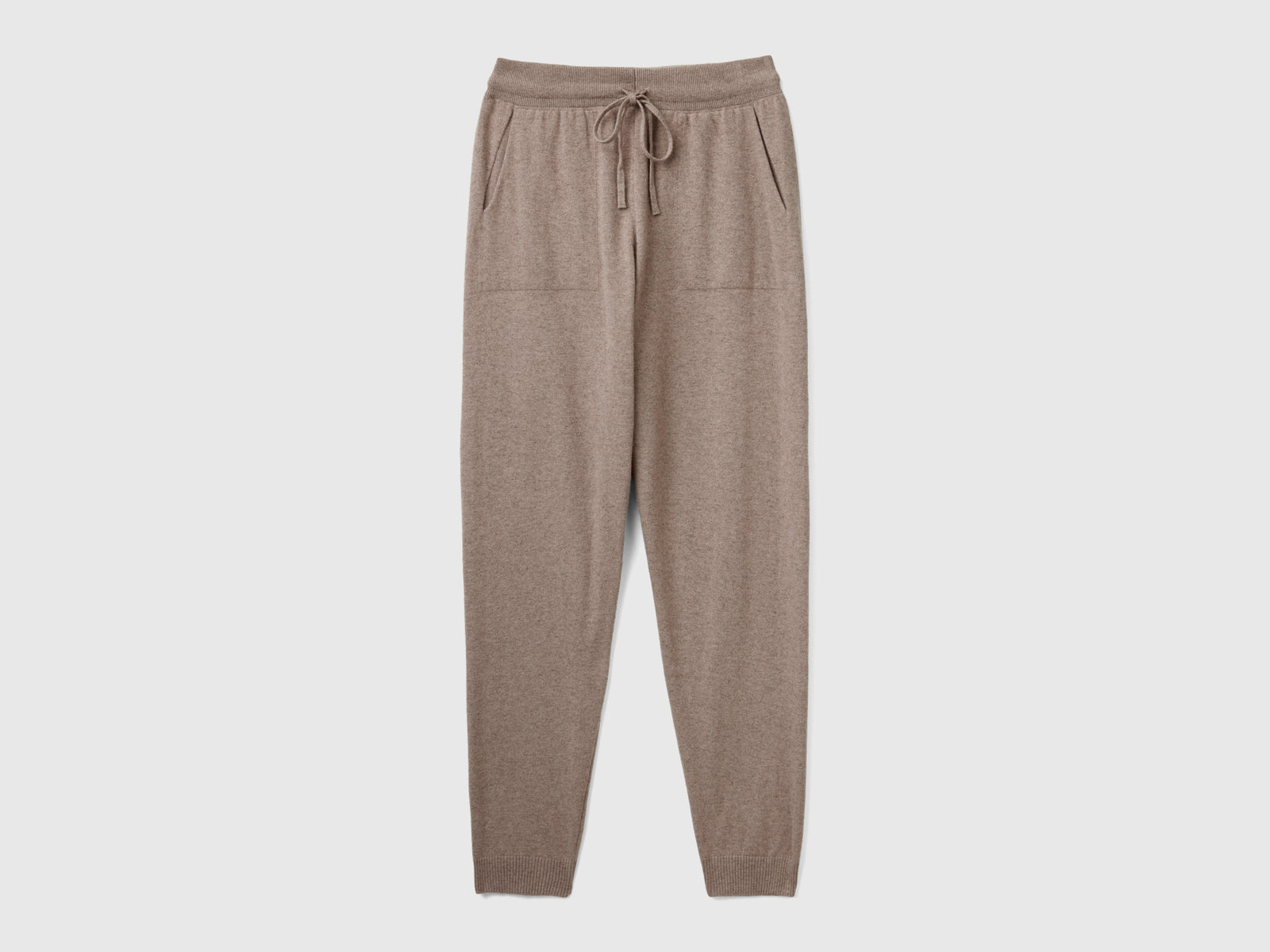 Pantalone sportivo mélange misto cashmere da donna marrone | Benetton Outlet