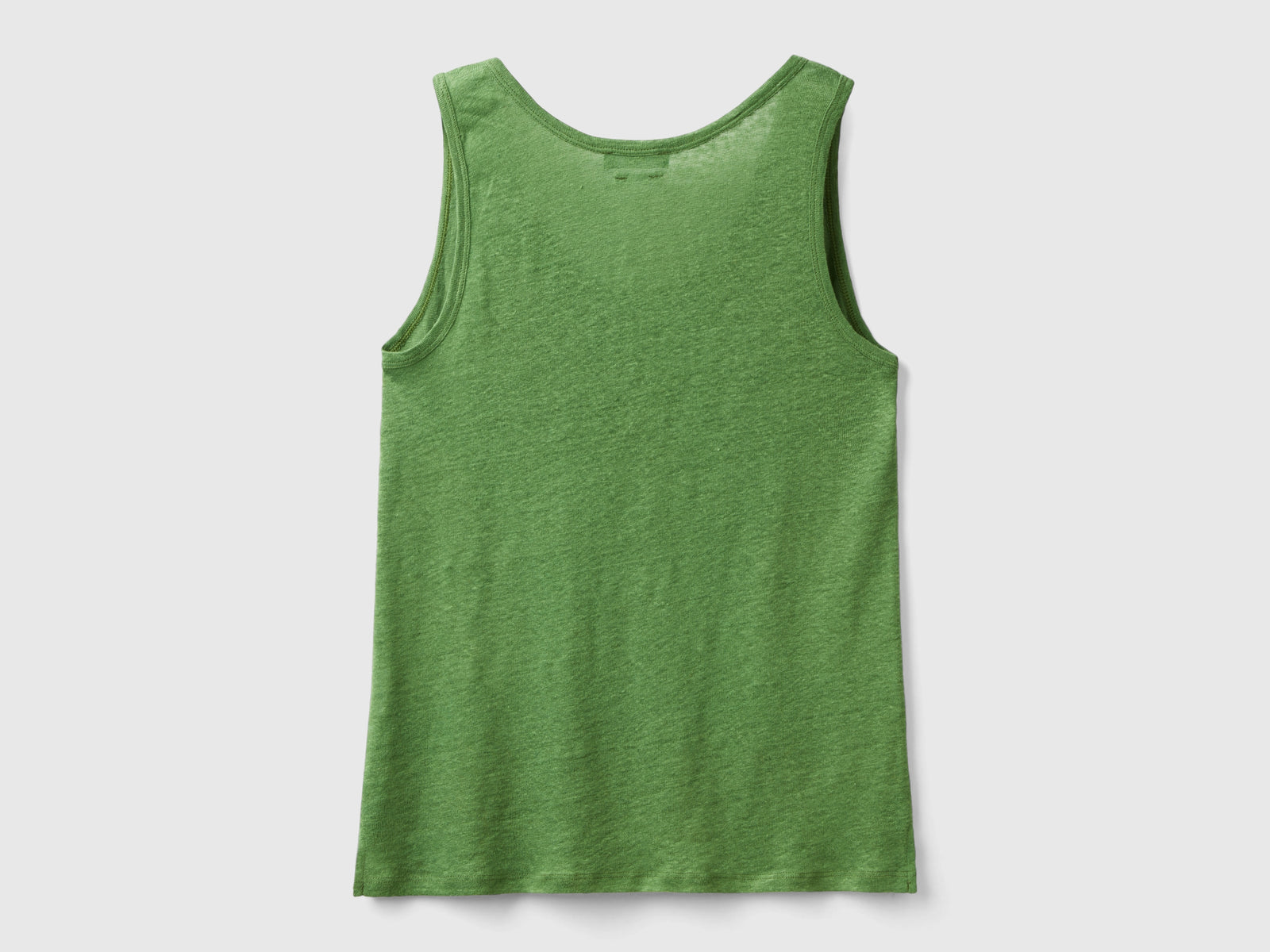 Canotta in puro lino da donna verde militare 2 | Benetton Outlet