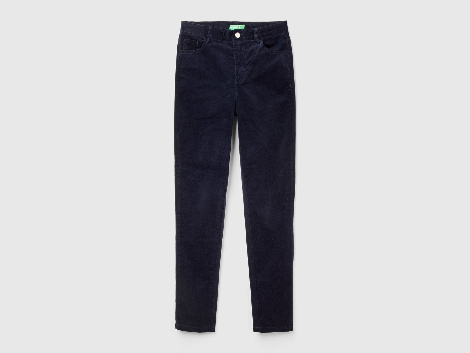 Five-pocket velvet trousers da donna blu scuro | Benetton Outlet