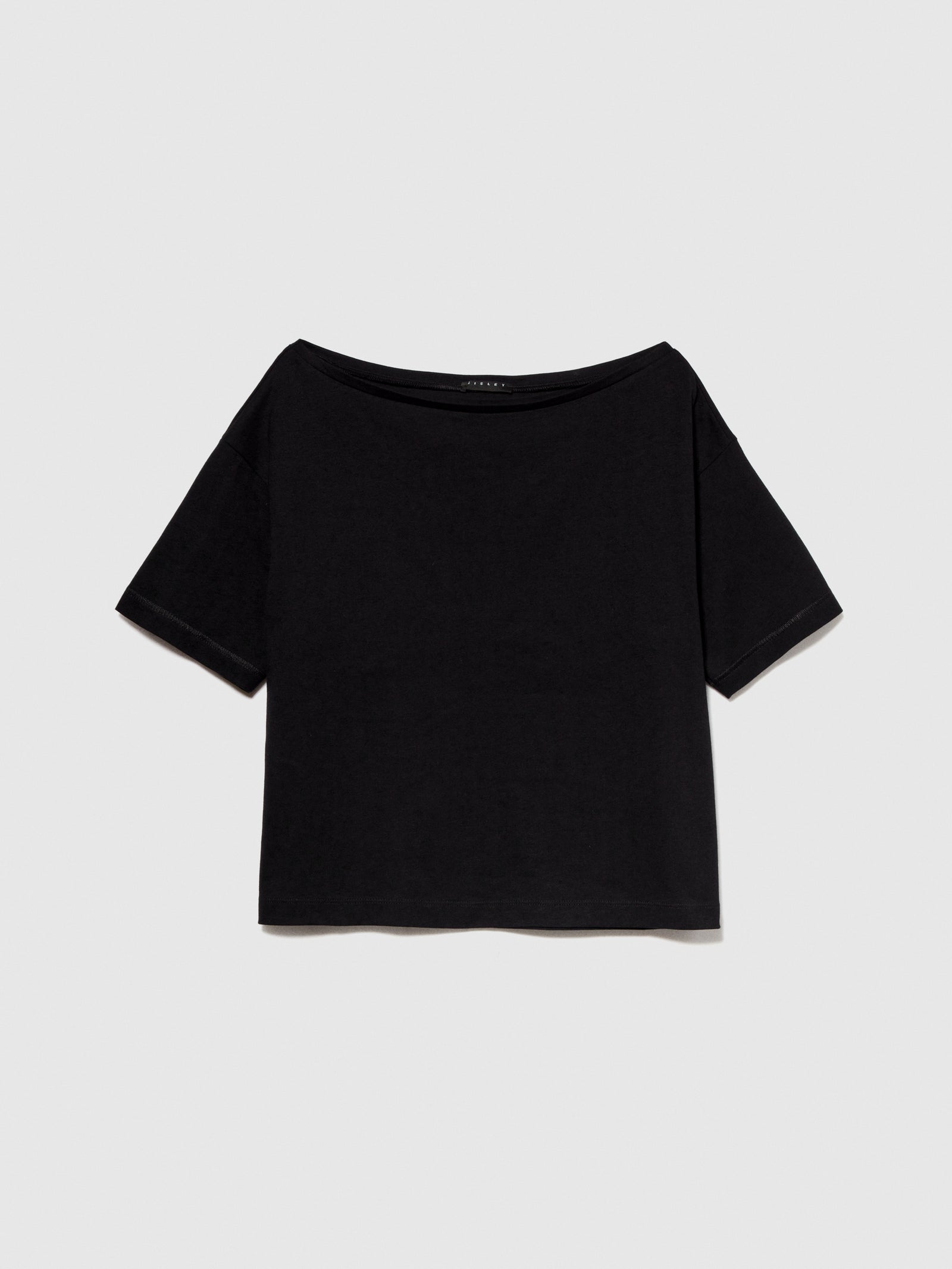 T-shirt con scollo a barca da donna nero | Sisley Outlet