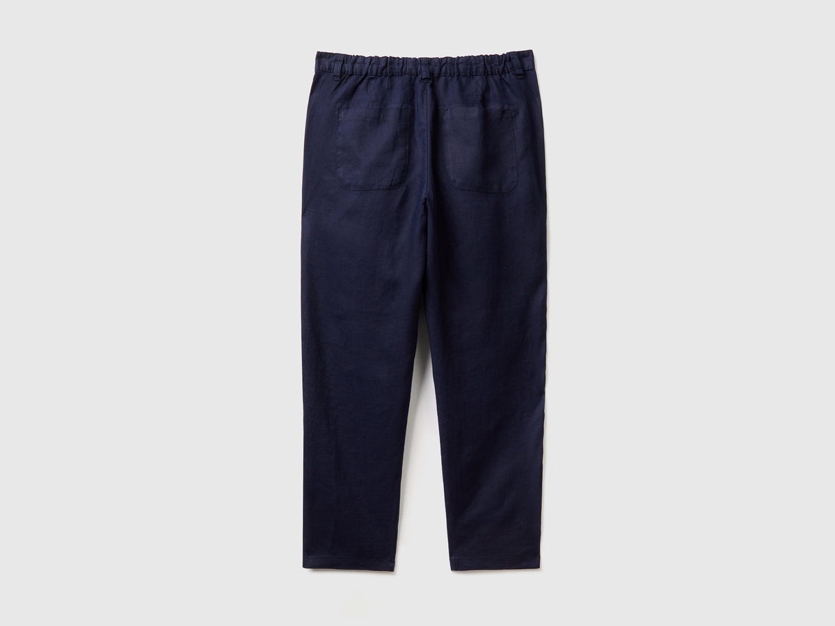 Pantaloni chino in puro lino