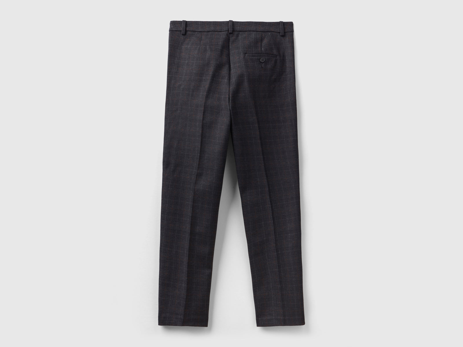 Pantaloni dritti a quadri da donna marrone scuro 2 | Benetton Outlet