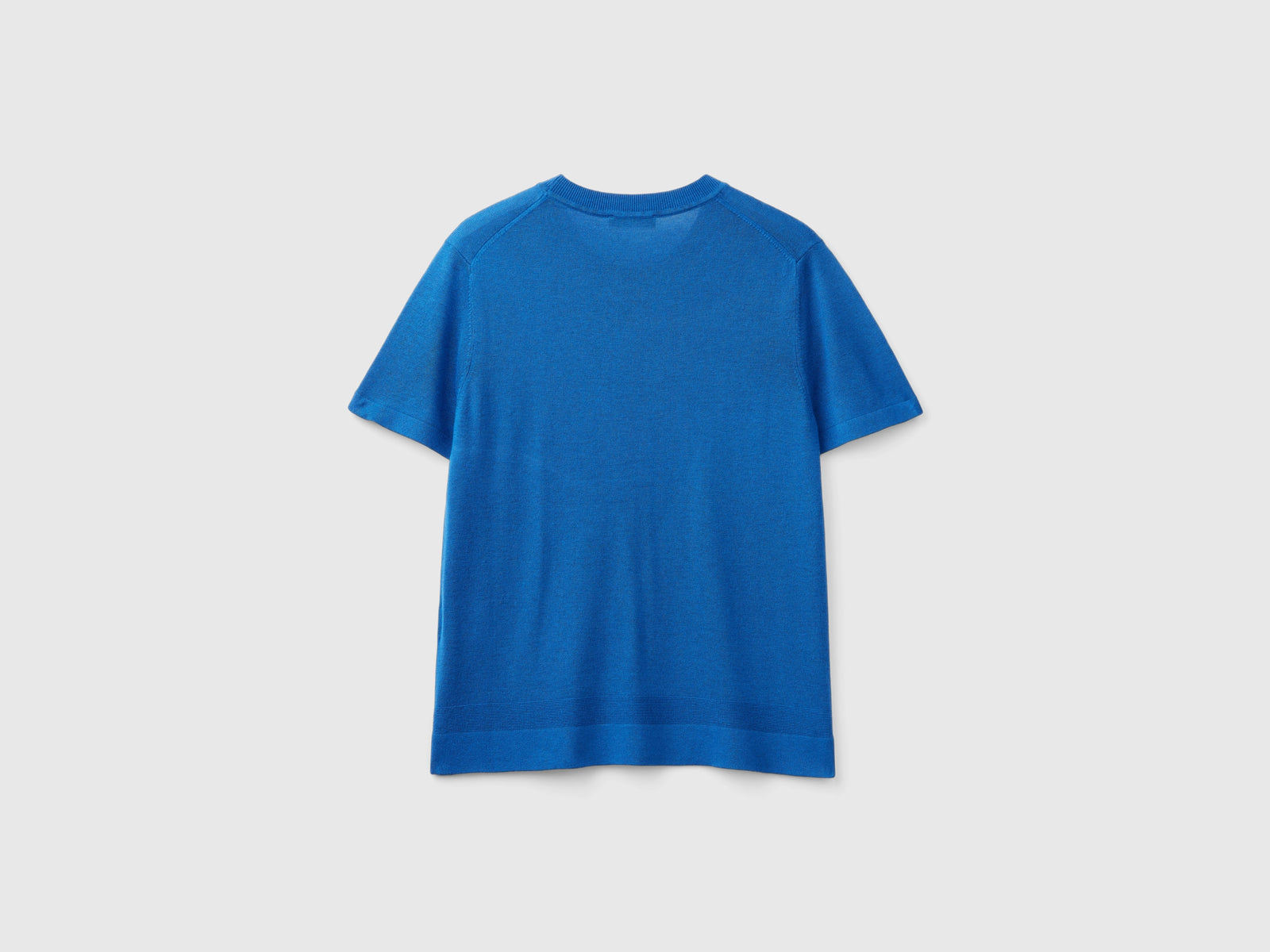 Maglia manica corta in misto seta da donna avio 2 | Benetton Outlet