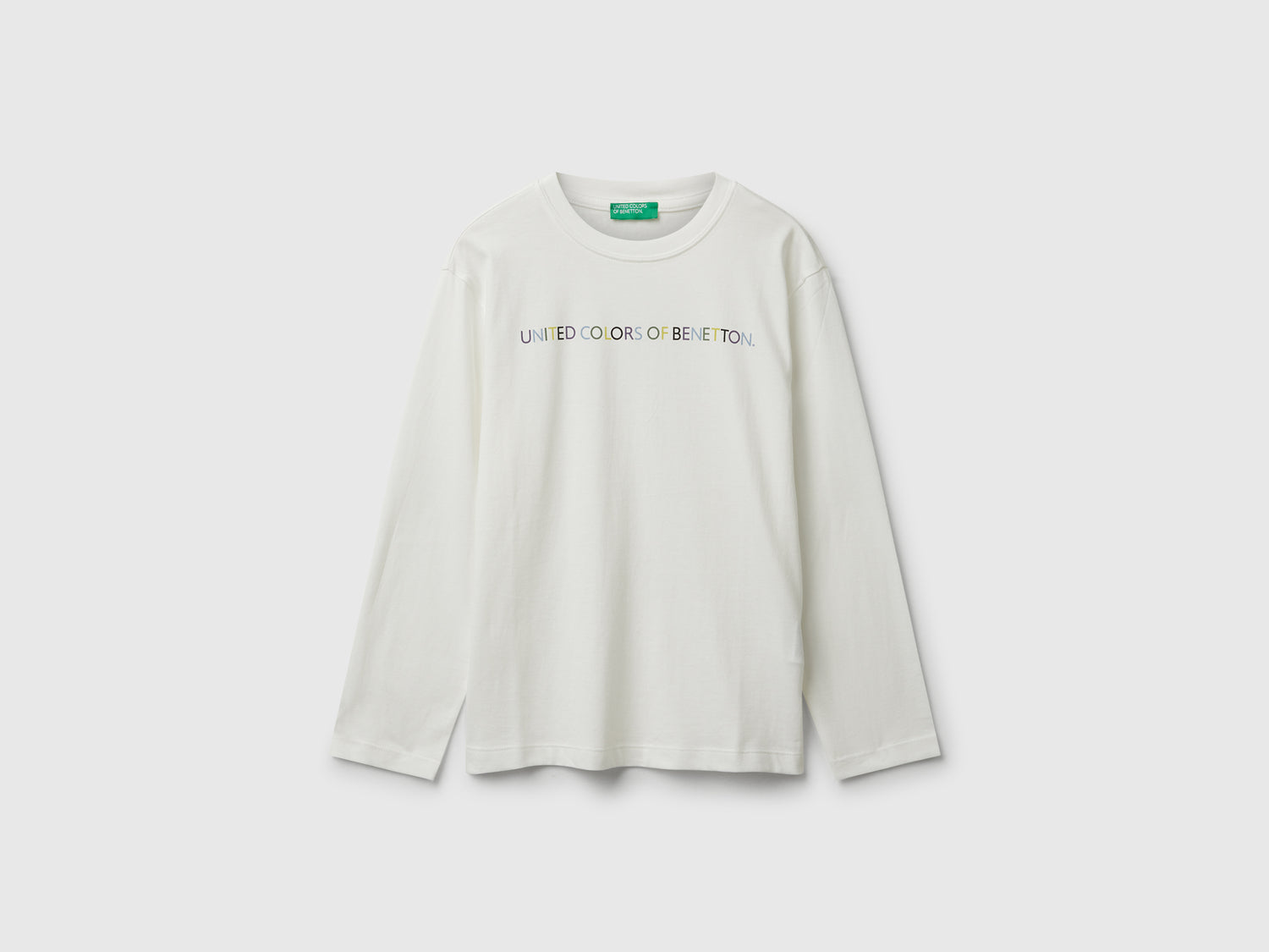 T-shirt in cotone da bambino bianco panna | Benetton Outlet
