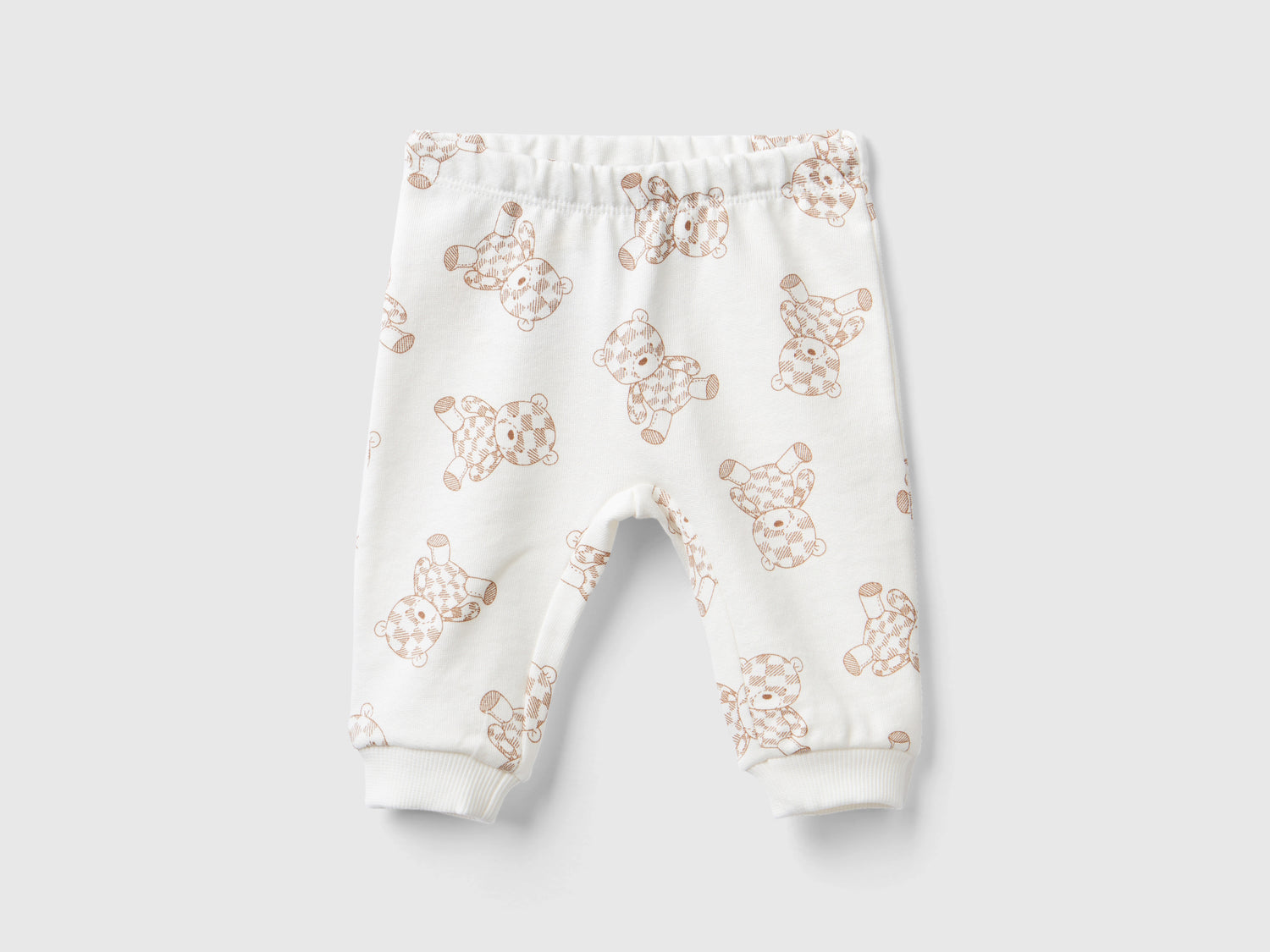 Pantaloni fantasia in felpa da neonato bianco | Benetton Outlet