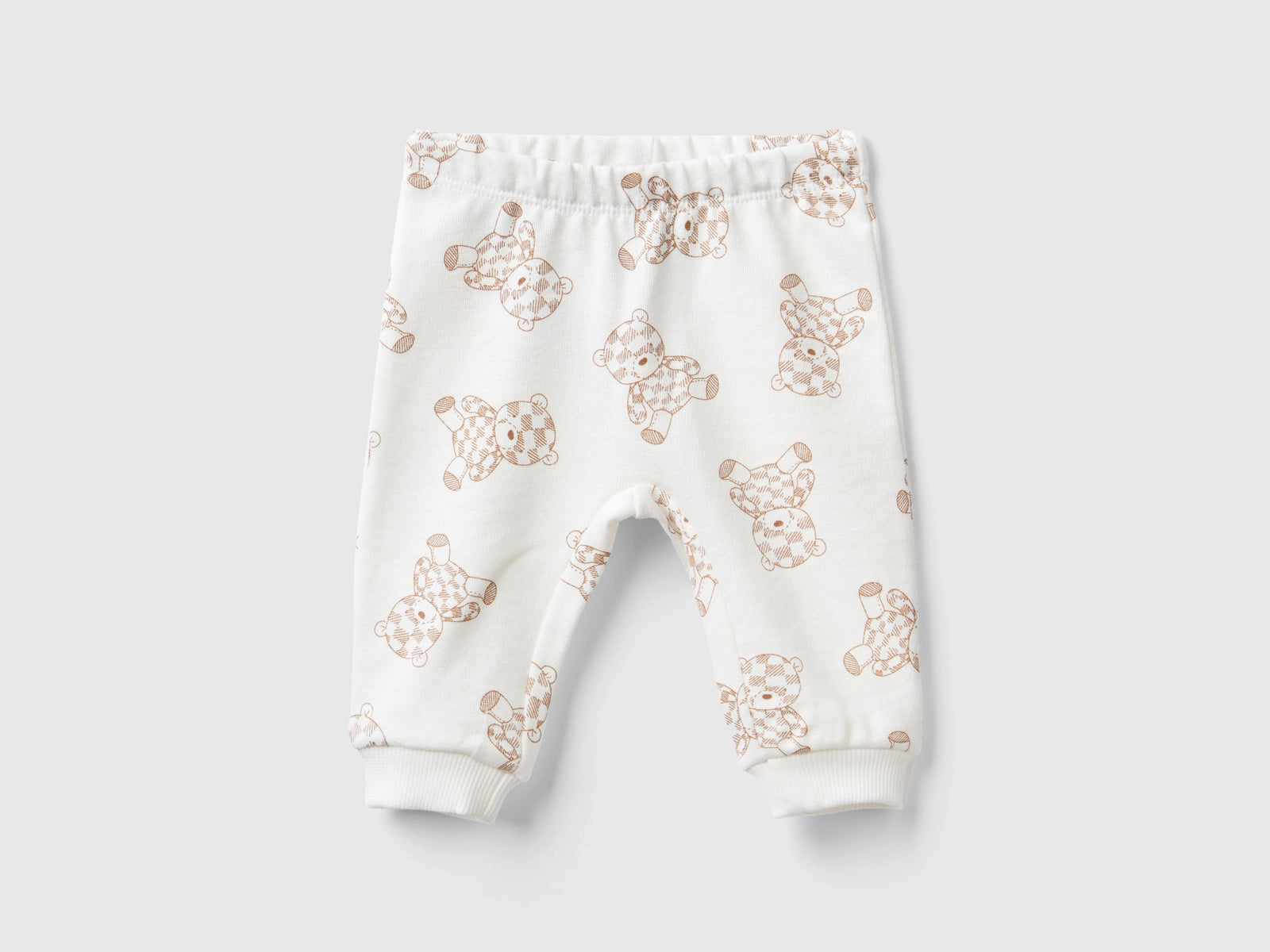 Pantaloni fantasia in felpa da neonato bianco | Benetton Outlet