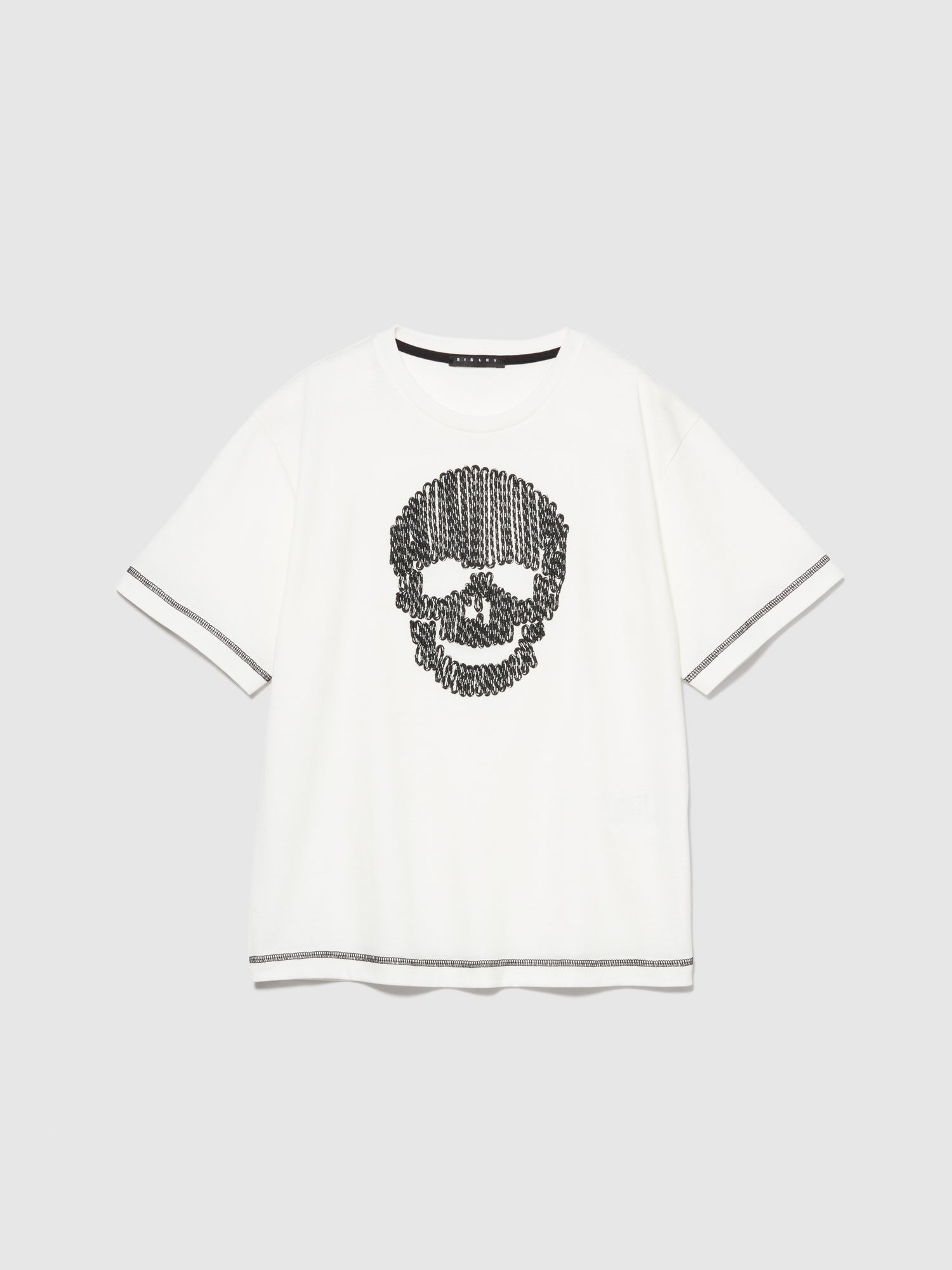 T-shirt con ricamo da bambino bianco | Sisley young Outlet