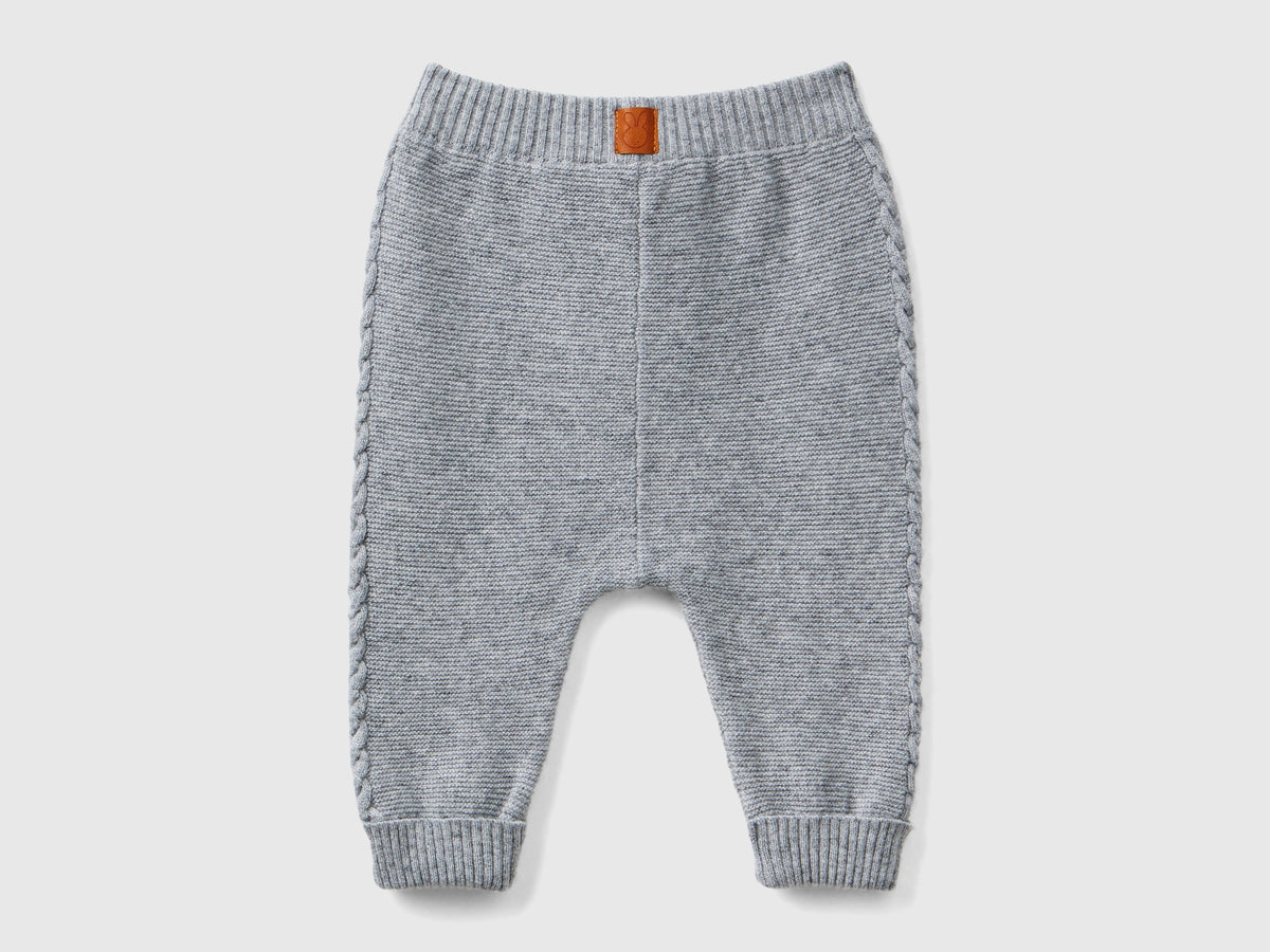 Pantaloni con trecce in misto lana riciclata