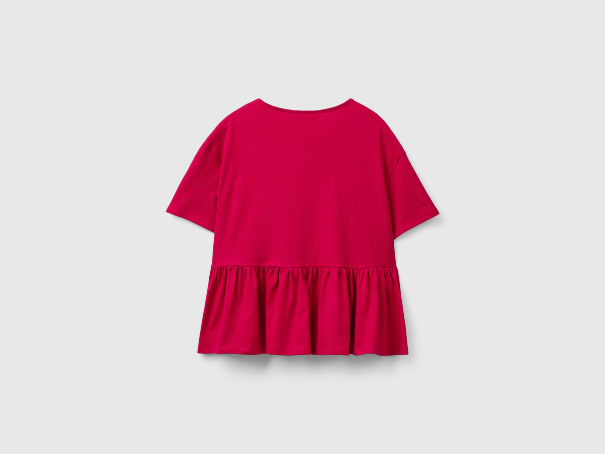 T-shirt boxy fit con balza