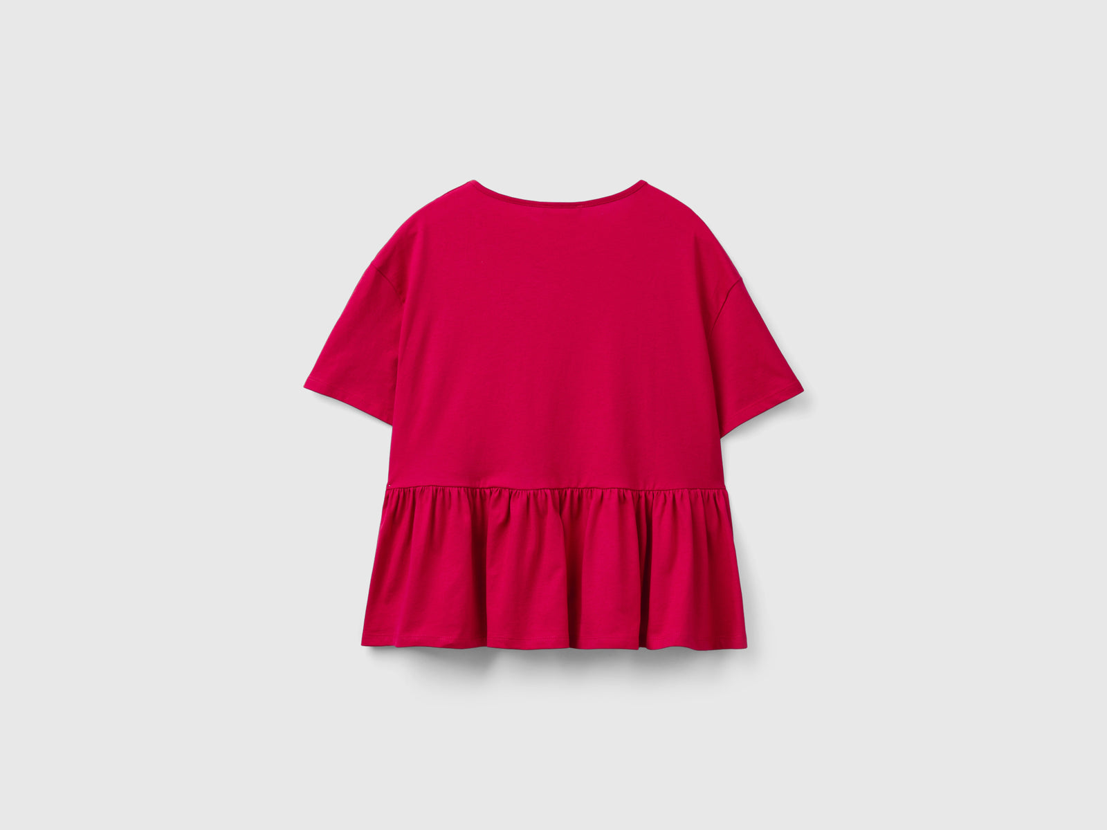 T-shirt boxy fit con balza da donna ciclamino 2 | Benetton Outlet
