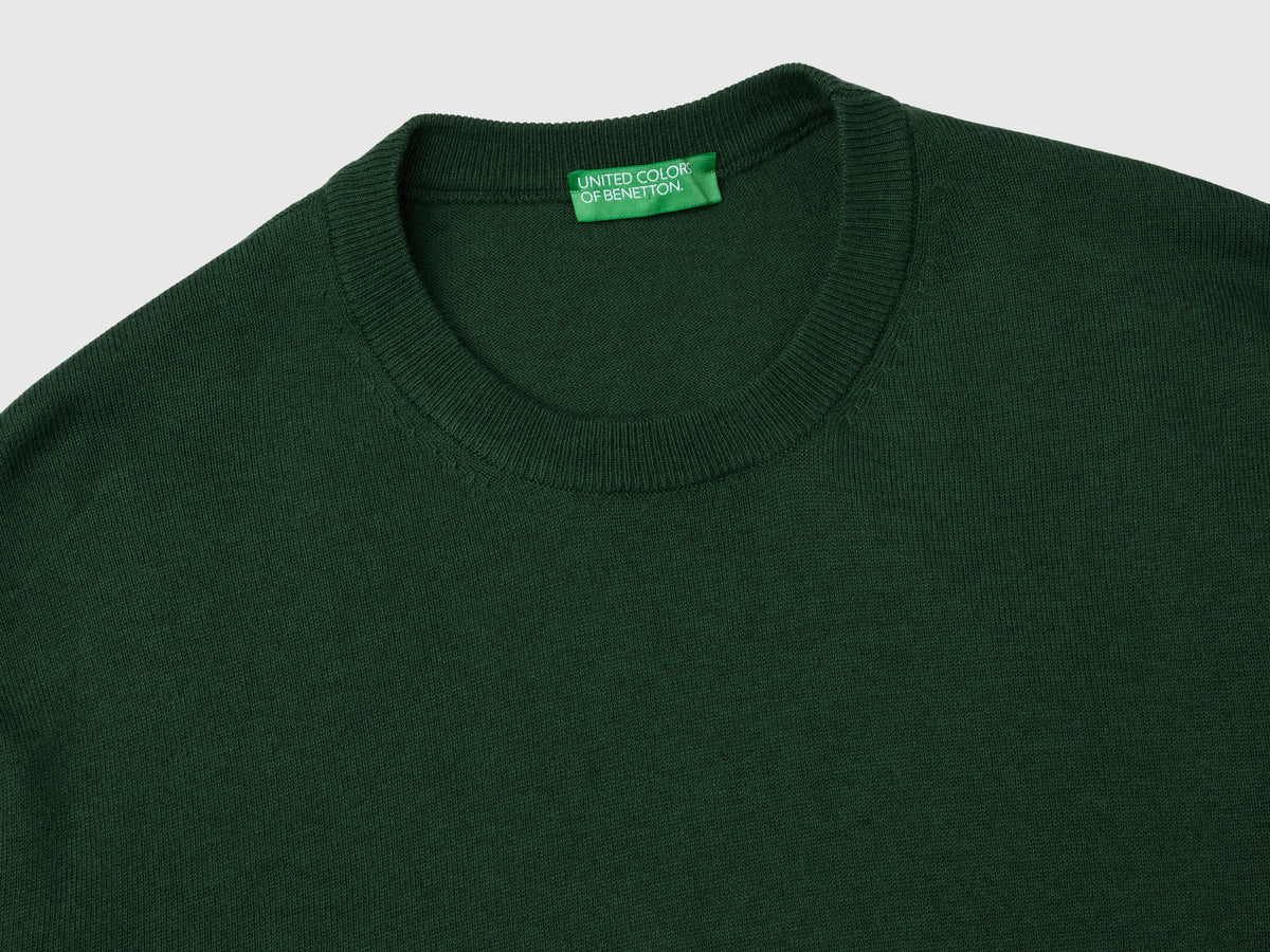 Maglia girocollo in cotone e lana