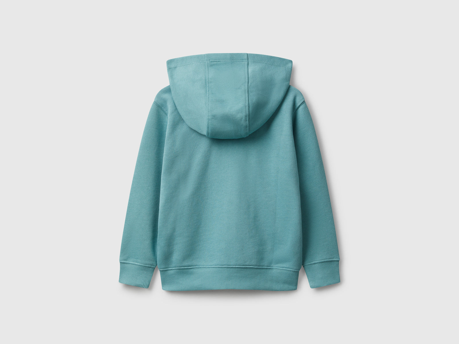 Felpa con cappuccio e ricamo da bimbo celeste 2 | Benetton Outlet