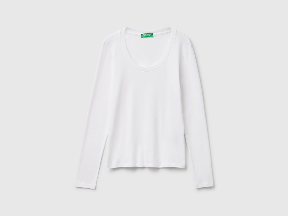 T-shirt manica lunga in puro cotone