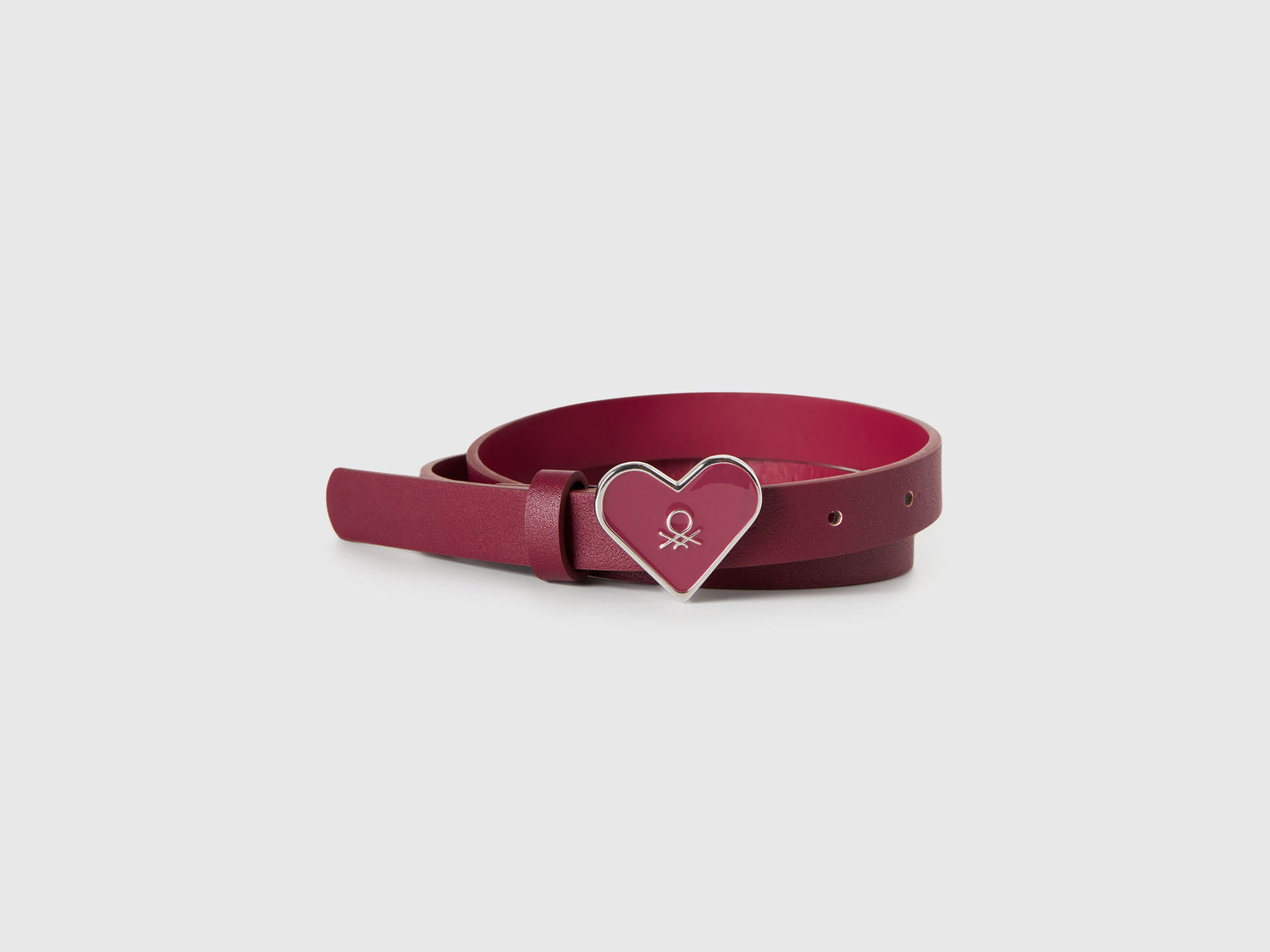Cintura con fibbia cuore da bambina bordeaux | Benetton Outlet
