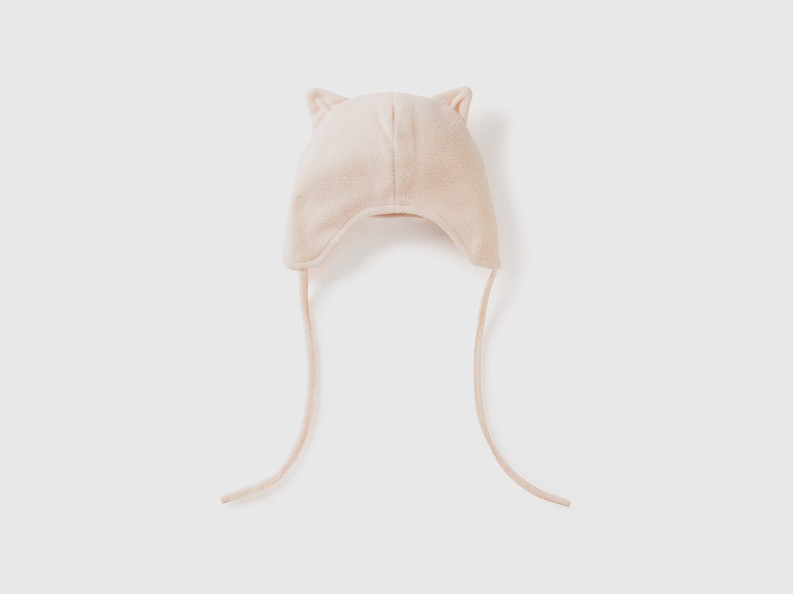 Cappello con paraorecchie in pile da neonato rosa tenue 2 | Benetton Outlet