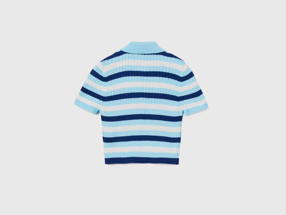 Polo cropped a righe
