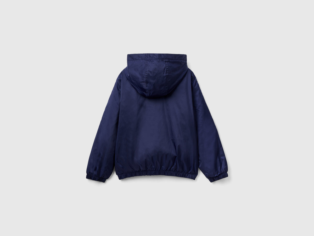 Giubbino in nylon con zip e cappuccio