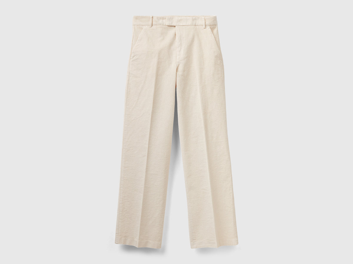 Pantaloni straight in velluto a coste