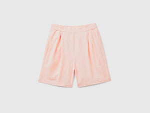 Pantaloni corti copricostume in lino misto viscosa