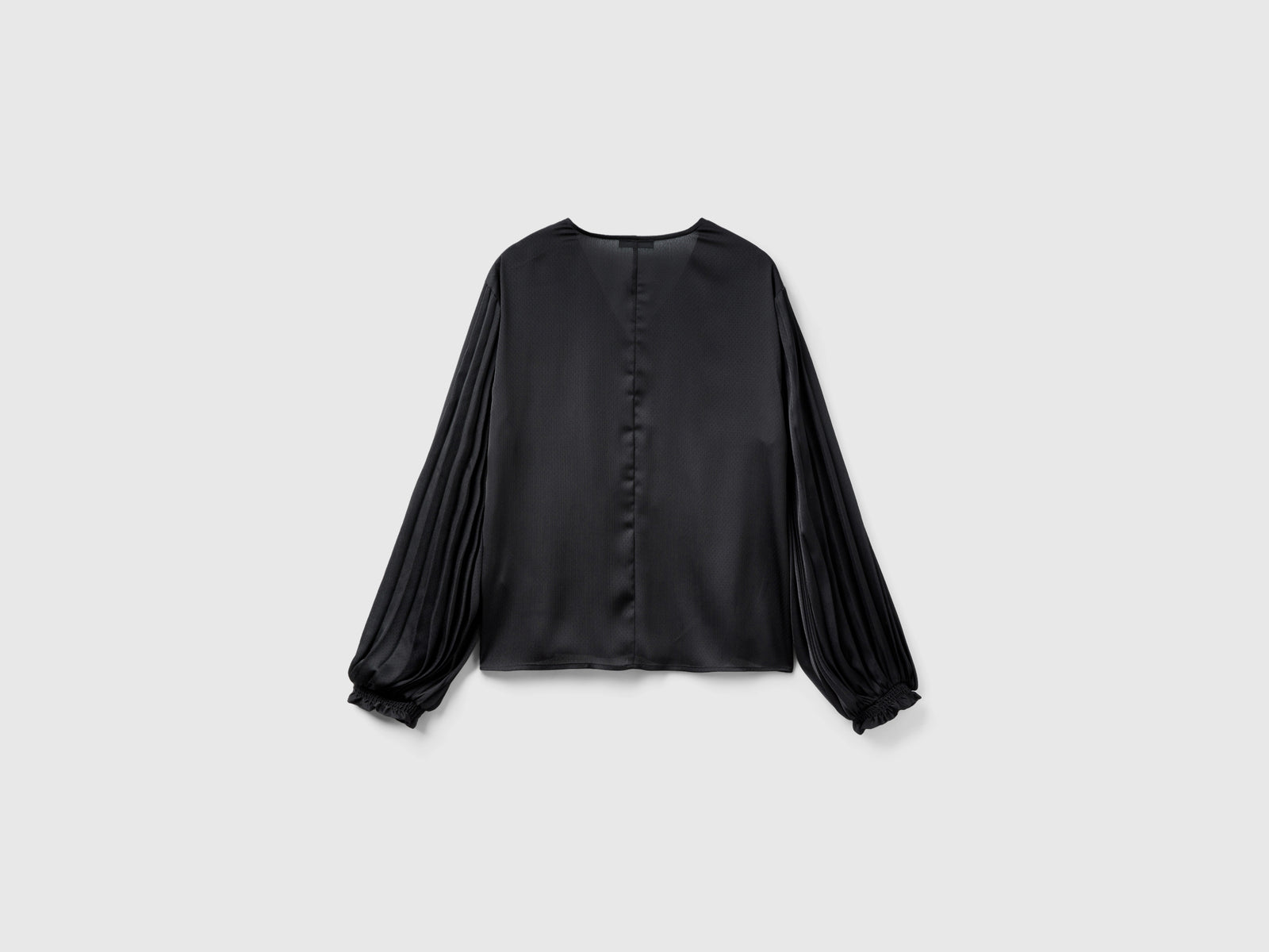 Blusa con manica lunga plissettata da donna nero 2 | Benetton Outlet